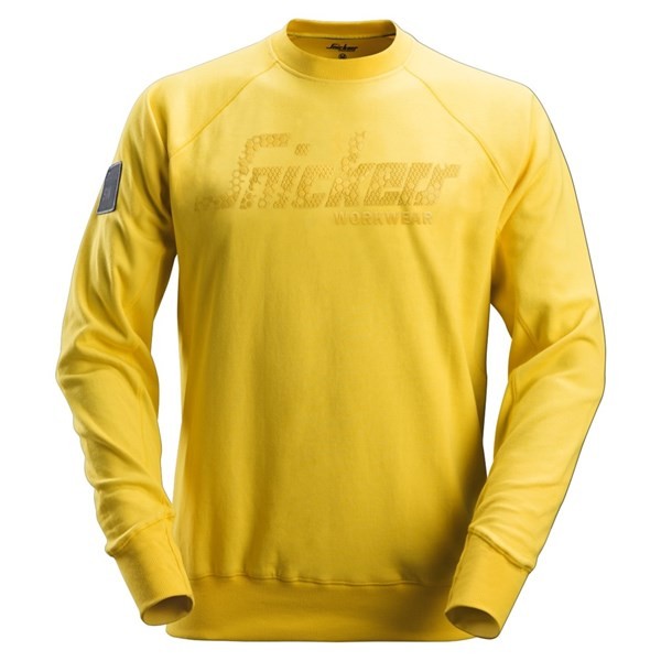 Sweat coton logo jaune